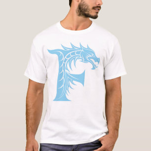 Draak gestileerde letter F, drakenalfabet, monogra T-shirt