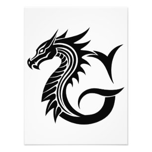 Draak gestileerde letter G, drakenalfabet, monogra Foto Afdruk