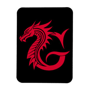 Draak gestileerde letter G, drakenalfabet, monogra Magneet
