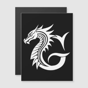 Draak gestileerde letter G, drakenalfabet, monogra Magnetische Uitnodiging