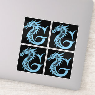 Draak gestileerde letter G, drakenalfabet, monogra Sticker