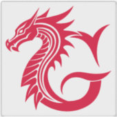 Draak gestileerde letter G, drakenalfabet, monogra Sticker (Voorkant)