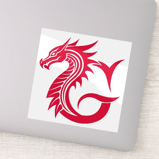 Draak gestileerde letter G, drakenalfabet, monogra Sticker (Detail)