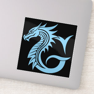 Draak gestileerde letter G, drakenalfabet, monogra Sticker