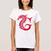 Draak gestileerde letter G, drakenalfabet, monogra