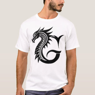 Draak gestileerde letter G, drakenalfabet, monogra T-shirt