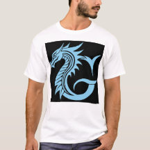 Draak gestileerde letter G, drakenalfabet, monogra