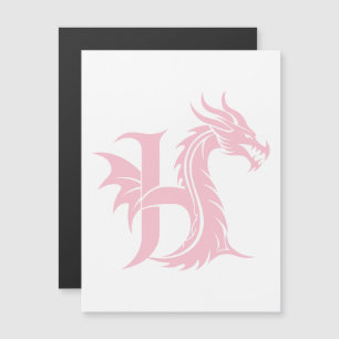 Draak gestileerde letter H, drakenalfabet, monogra Magnetische Uitnodiging