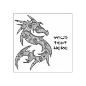 Draak gevuld met Stippen Patroon - links Rubberstempel (Afrduk)