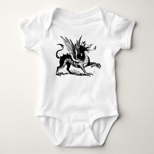 Draak Gravure - Zwart Romper (Voorkant)