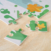 Draak groene kunst legpuzzel (Zijkant)