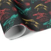 Draak hoofd patroon cadeaupapier (Rol Hoek)