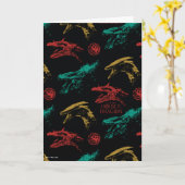 Draak hoofd patroon kaart (Gele Bloem)