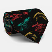 Draak hoofd patroon stropdas (Opgerold)