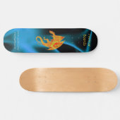 Draak in Blue Flames Skateboard (Horizontaal)