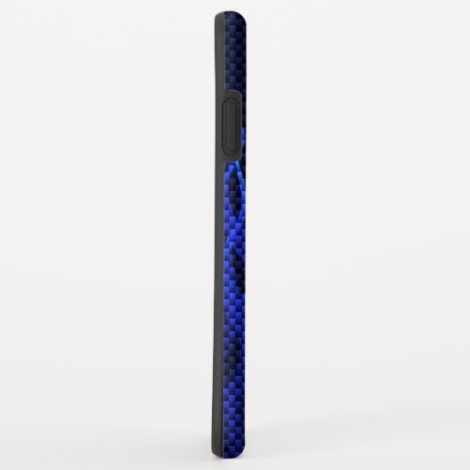 Draak in Chrome als blauwe koolstofvezel Case-Mate iPhone Case (Achterkant/rechts)