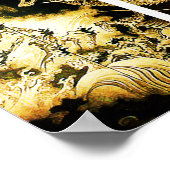 Draak in de Clouds Hiroshige Poster (Hoek)