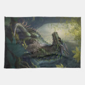 Draak in een Magical Forest Kitchen Towel Theedoek (Horizontaal)