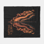 Draak in Flames Behind Sword Fleece Deken (Voorkant (Horizontaal))