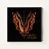 Draak in Flames Behind Sword Notitieboek (Achterkant)