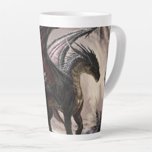 Draak in grot latte mok (Rechterhoek)