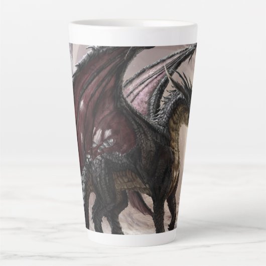 Draak in grot latte mok (Voorkant)
