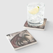 Draak in grot stenen onderzetter (Zijkant)