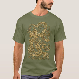 Draak in reliëf op Khaki Tshirt