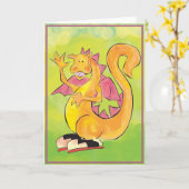 Draak in Saddleshoes Kaart (Gele Bloem)