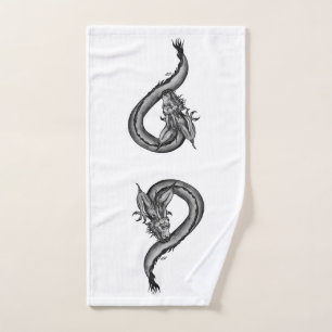 Draak in Tattoo stijl Bad Handdoek