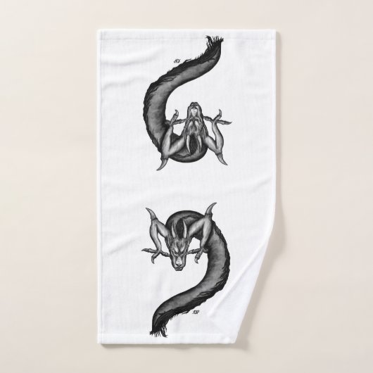 Draak in Tattoo stijl Bad Handdoek (Handdoek)
