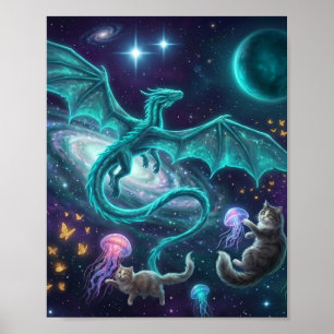 draak in vlucht poster