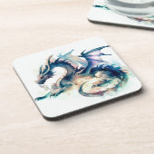 Draak in waterverf, effect bier onderzetter (Linkerzijde)