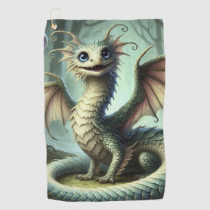Draak Jabberwocky Schattig Fantasie Wezen Kunst Golfhanddoek