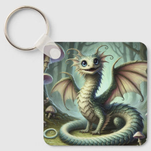 Draak Jabberwocky Schattig Fantasie Wezen Kunst Sleutelhanger