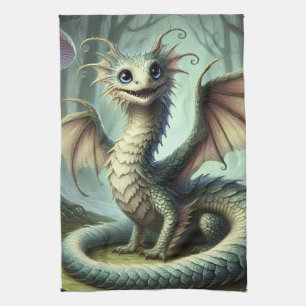 Draak Jabberwocky Schattig Fantasie Wezen Kunst Theedoek