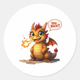 Draak Jij Bent Geweldig Ronde Sticker