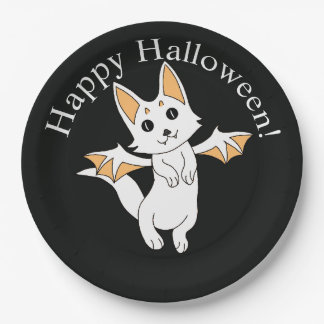 Draak Kat Gelukkig Halloween Papieren Bordje