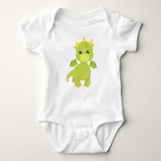Draak, kleine draak, groene draak, magisch romper (Voorkant)