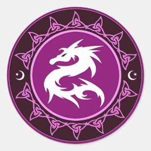 Draak knoop 9 ronde sticker