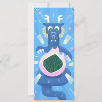 Draak kookt banh chung - Funky Cute Stijl Kaart