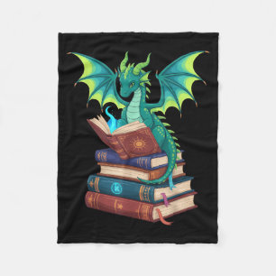 Draak Lezen Boeken Fantasy Liefhebbers Mythologisc Fleece Deken