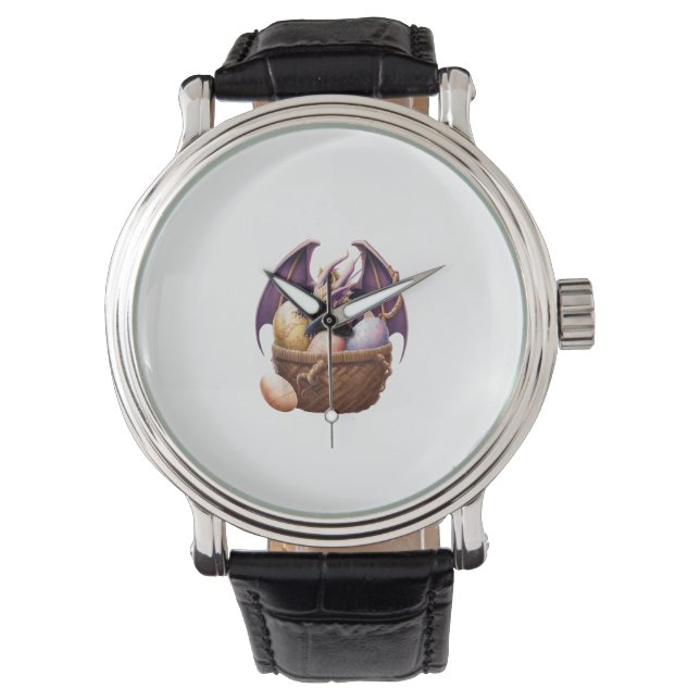 Draak Meisje Vriendin Verzamelt Paaseieren - Kinde Horloge (Voorkant)
