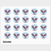 Draak met Bunny Ears Ronde Sticker (Vel)