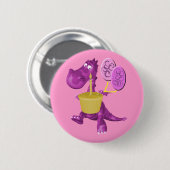 Draak met cupcake Buttonnen Ronde Button 5,7 Cm (Voorkant /achterkant)