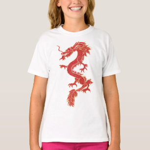 Draak met rode kleur t-shirt