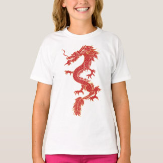 Draak met rode kleur t-shirt