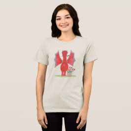 Draak met rode rozen Tri-Blend shirt