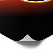 Draak met vlammen op de achtergrond poster (Hoek)