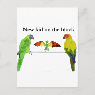 Draak met vogels briefkaart